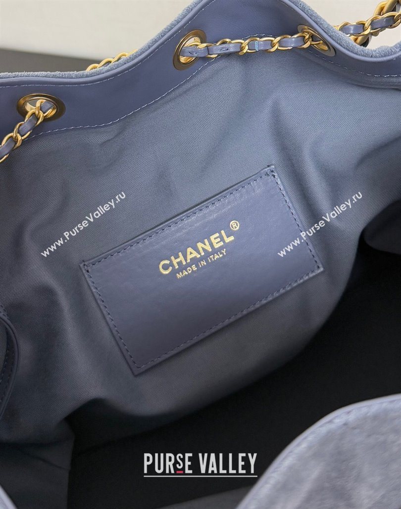 Chanel 25 Suede Medium Hobo Handbag AS5311 Blue 2025 1127 (yezi-251127123)