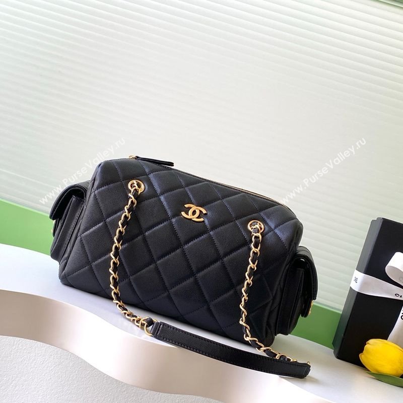 Chanel Grained Calfskin Bowling Bag Black 2025 AS5791 (yezi-251127013)