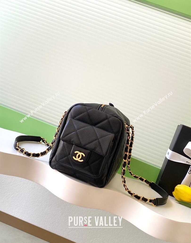 Chanel Grained Calfskin Bowling Bag Black 2025 AS5791 (yezi-251127013)