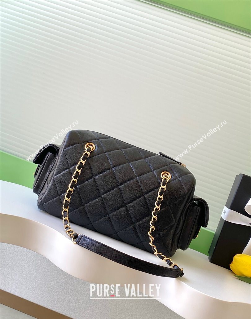Chanel Grained Calfskin Bowling Bag Black 2025 AS5791 (yezi-251127013)
