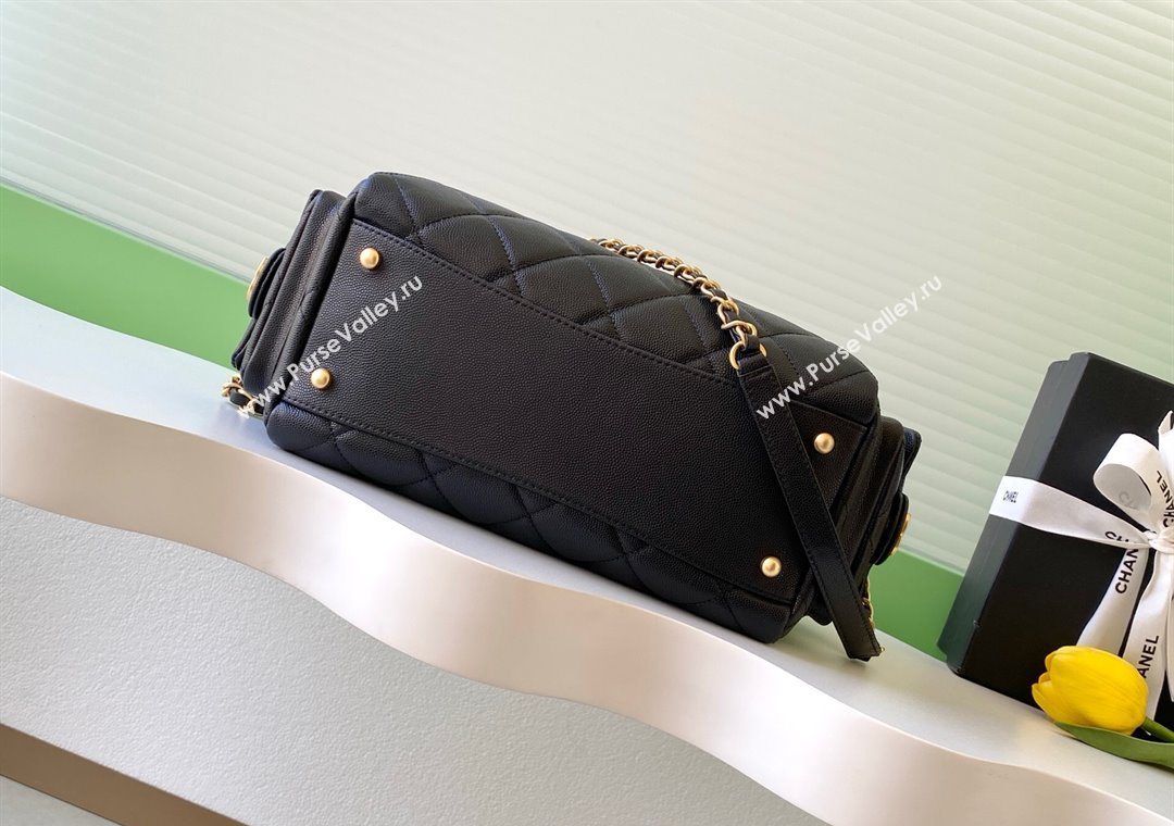 Chanel Grained Calfskin Bowling Bag Black 2025 AS5791 (yezi-251127013)