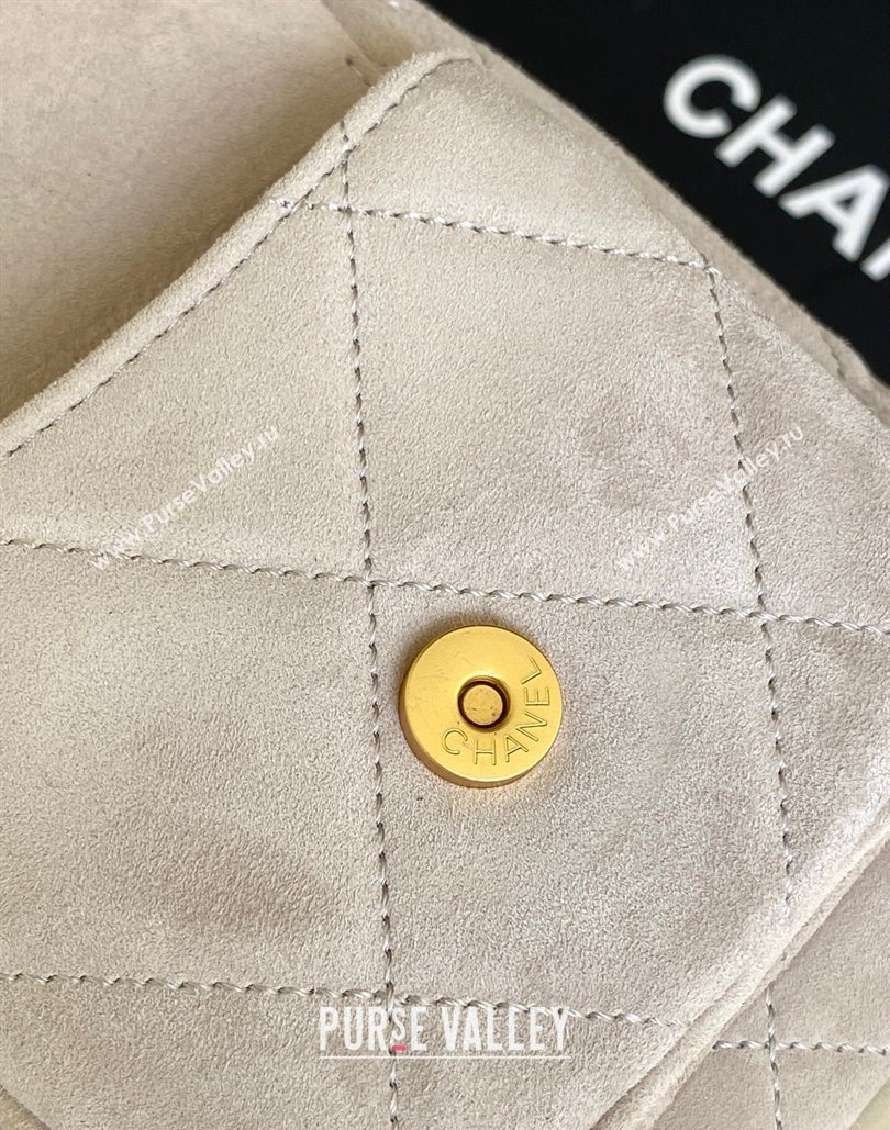 Chanel Suede Bowling Bag Grey 2025 AS5791 (yezi-251127015)