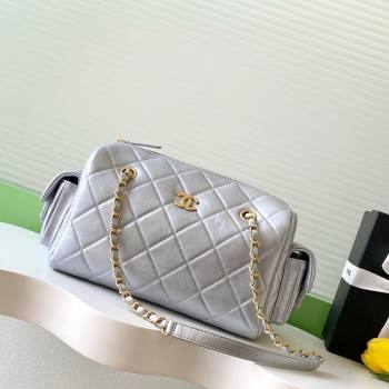 Chanel Calfskin Leather Bowling Bag Silver 2025 AS5791 (yezi-251127017)