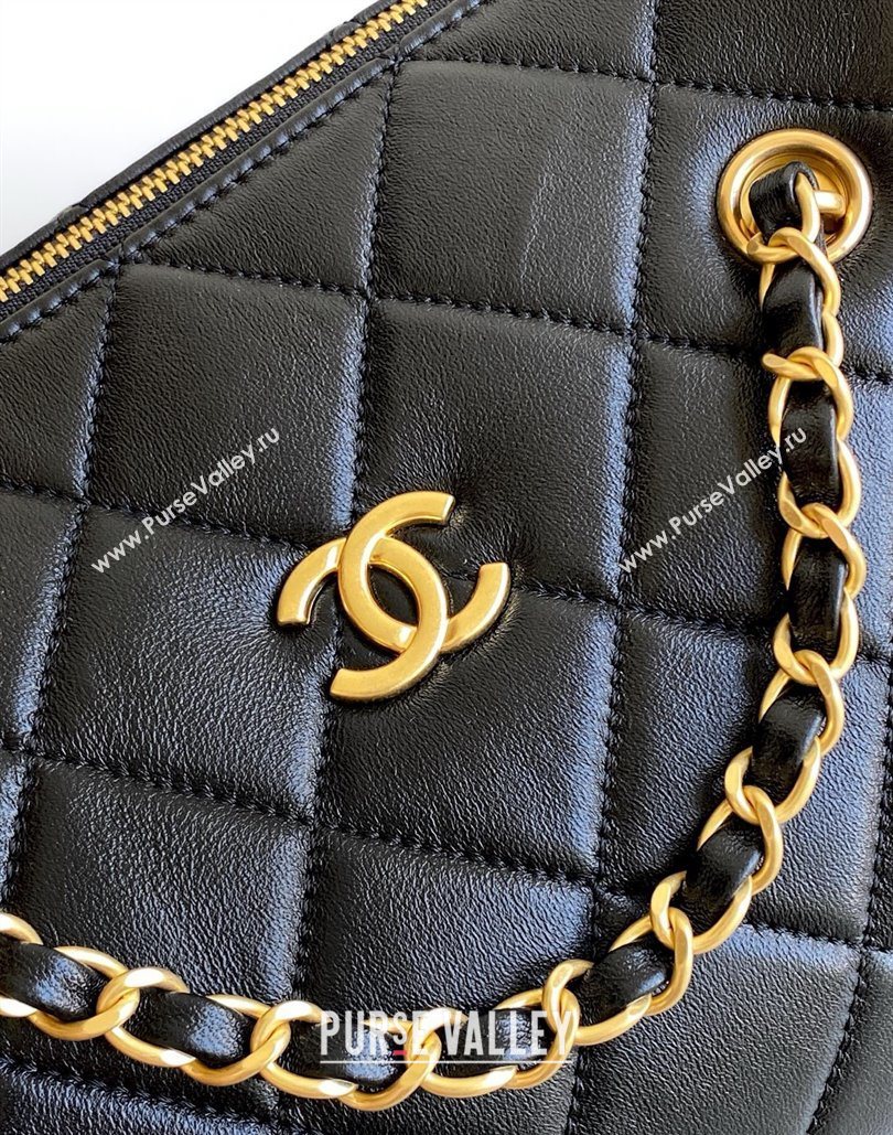 Chanel Calfskin Leather Bowling Bag Black 2025 AS5791 (yezi-251127018)