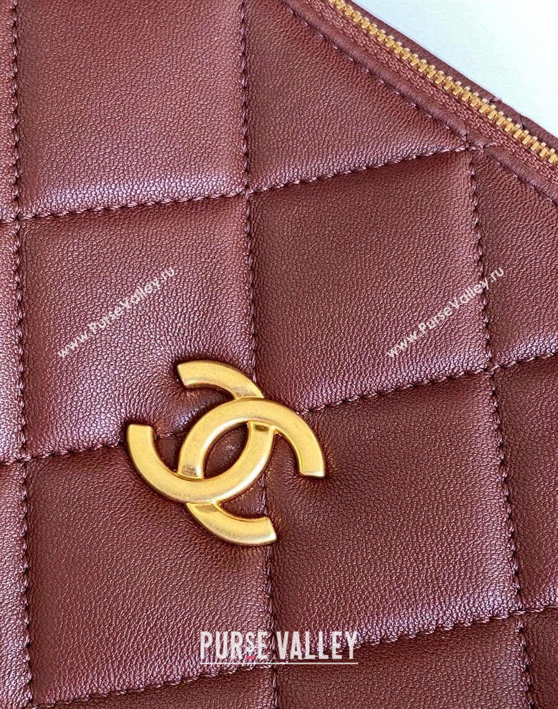 Chanel Calfskin Leather Bowling Bag Dark Burgundy 2025 AS5791 (yezi-251127019)