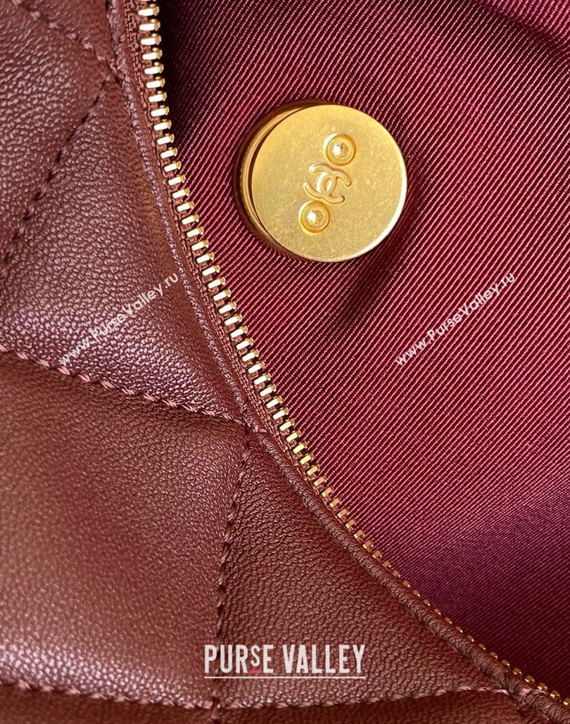 Chanel Calfskin Leather Bowling Bag Dark Burgundy 2025 AS5791 (yezi-251127019)