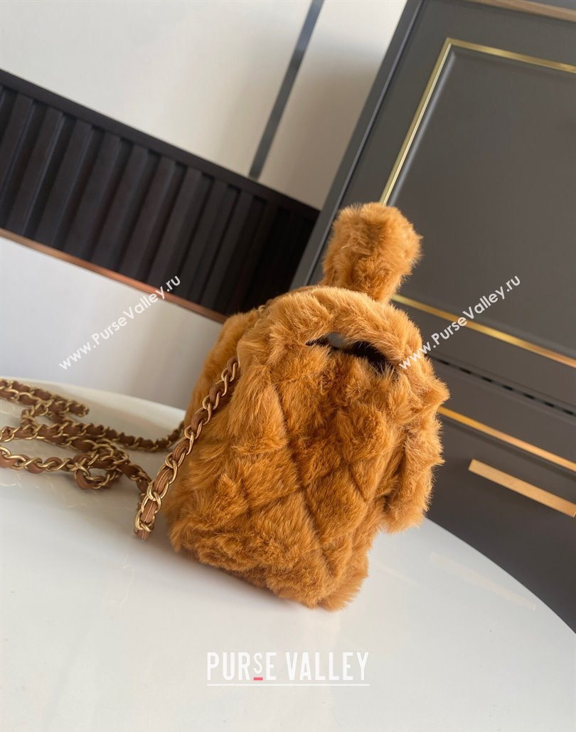 Chanel Rabbit Fur Mini Classic Handbag With Top Handle Brown 2025 AS2431 (yezi-251127127)