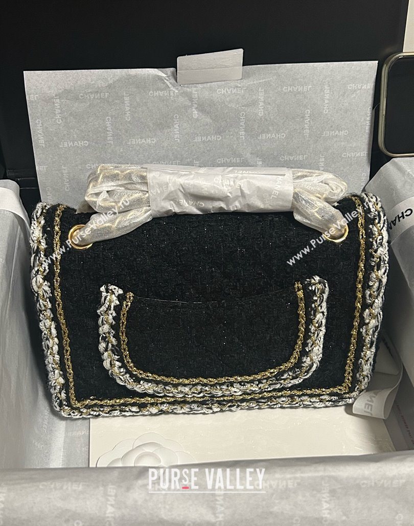 Chanel Tweed Medium 11.12 Flap Bag A01112 Black 2025 1127 (yezi-251127031)