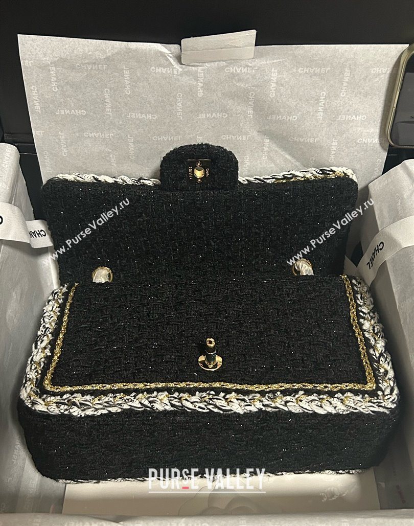 Chanel Tweed Medium 11.12 Flap Bag A01112 Black 2025 1127 (yezi-251127031)