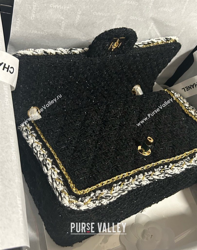 Chanel Tweed Medium 11.12 Flap Bag A01112 Black 2025 1127 (yezi-251127031)