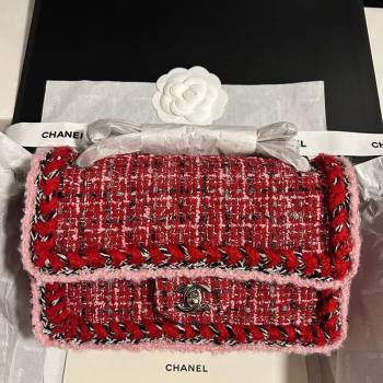 Chanel Tweed Medium 11.12 Flap Bag A01112 Red 2025 1127 (yezi-251127032)