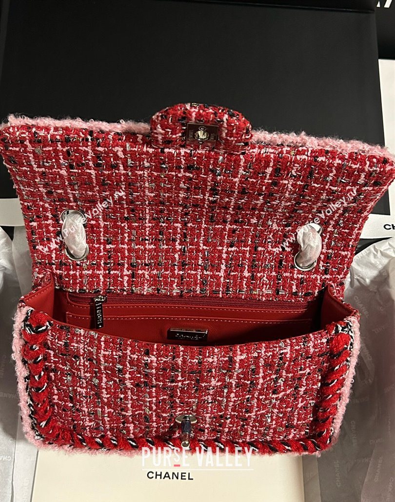 Chanel Tweed Medium 11.12 Flap Bag A01112 Red 2025 1127 (yezi-251127032)