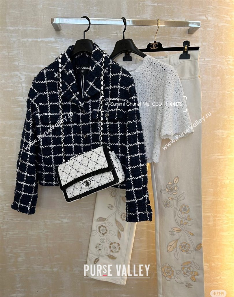 Chanel Sequins Large Flap Bag AS4063 Black/White 2025 (yezi-251127134)