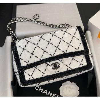 Chanel Sequins Large Flap Bag AS4063 Black/White 2025 (yezi-251127134)