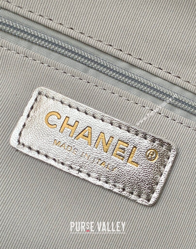 Chanel Calfskin Leather Backpack Bag Silver 2025 AS5793 (yezi-251127135)