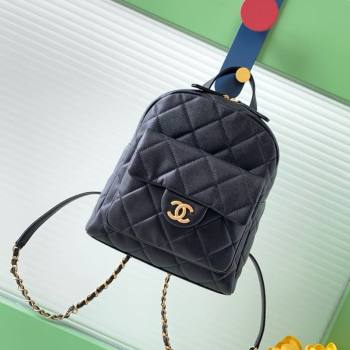 Chanel Calfskin Leather Backpack Bag Black 2025 AS5793 (yezi-251127136)