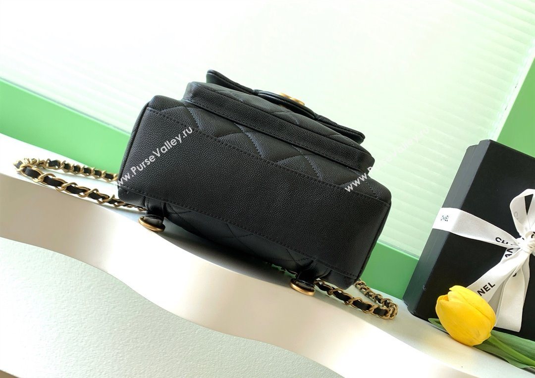 Chanel Calfskin Leather Backpack Bag Black 2025 AS5793 (yezi-251127136)