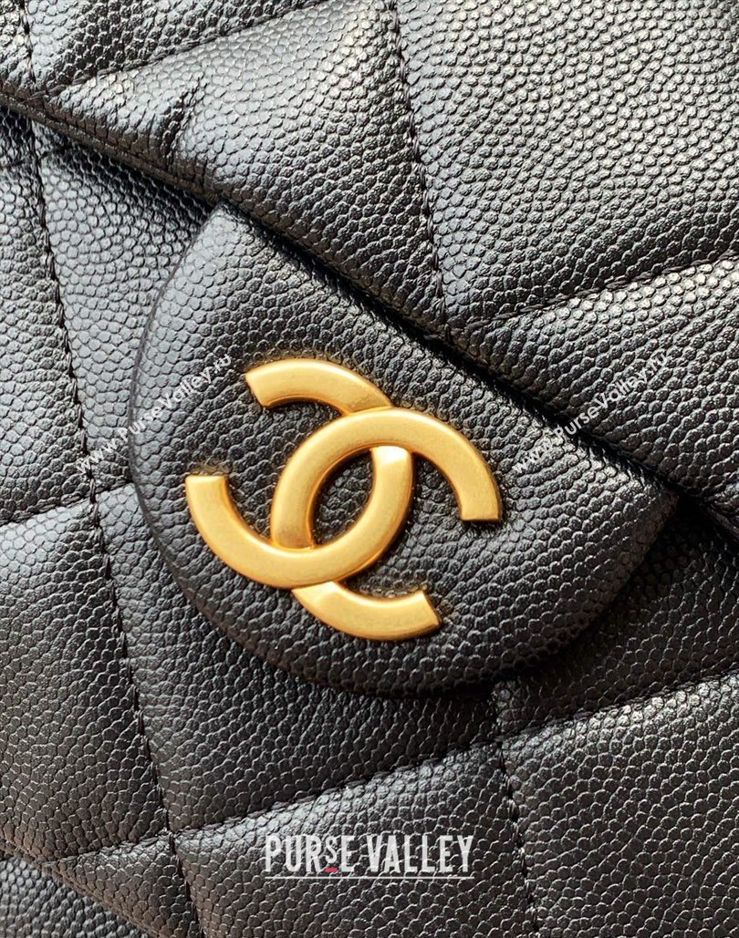 Chanel Calfskin Leather Backpack Bag Black 2025 AS5793 (yezi-251127136)