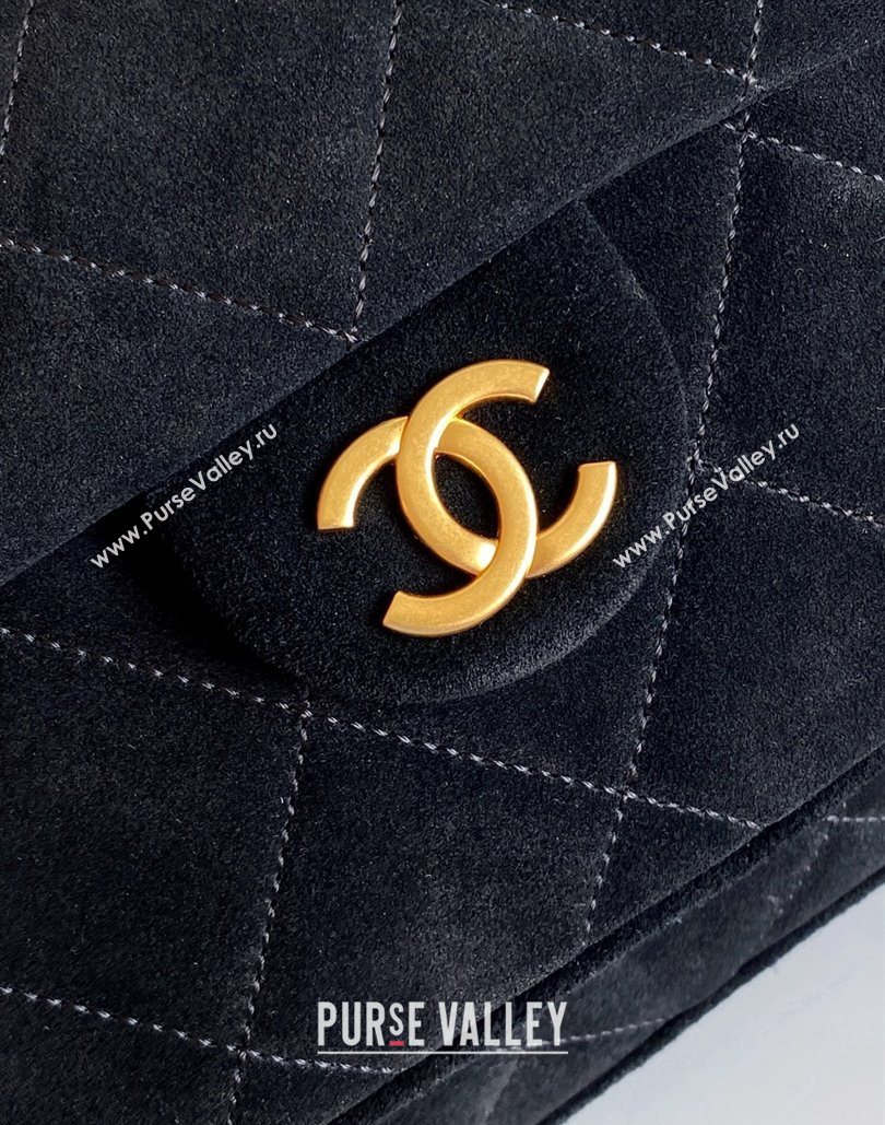 Chanel Suede Backpack Bag Black 2025 AS5793 (yezi-251127137)