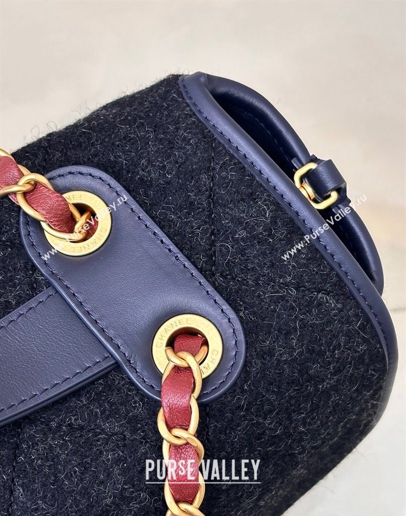 Chanel Wool Flap Bag with Top Handle Black 2025 AS5850 (yezi-251127001)