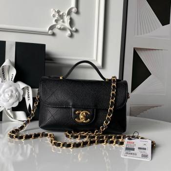Chanel Calfskin Leather Small Flap Bag with Top Handle AS5776 Black 2025 (yezi-251127004)