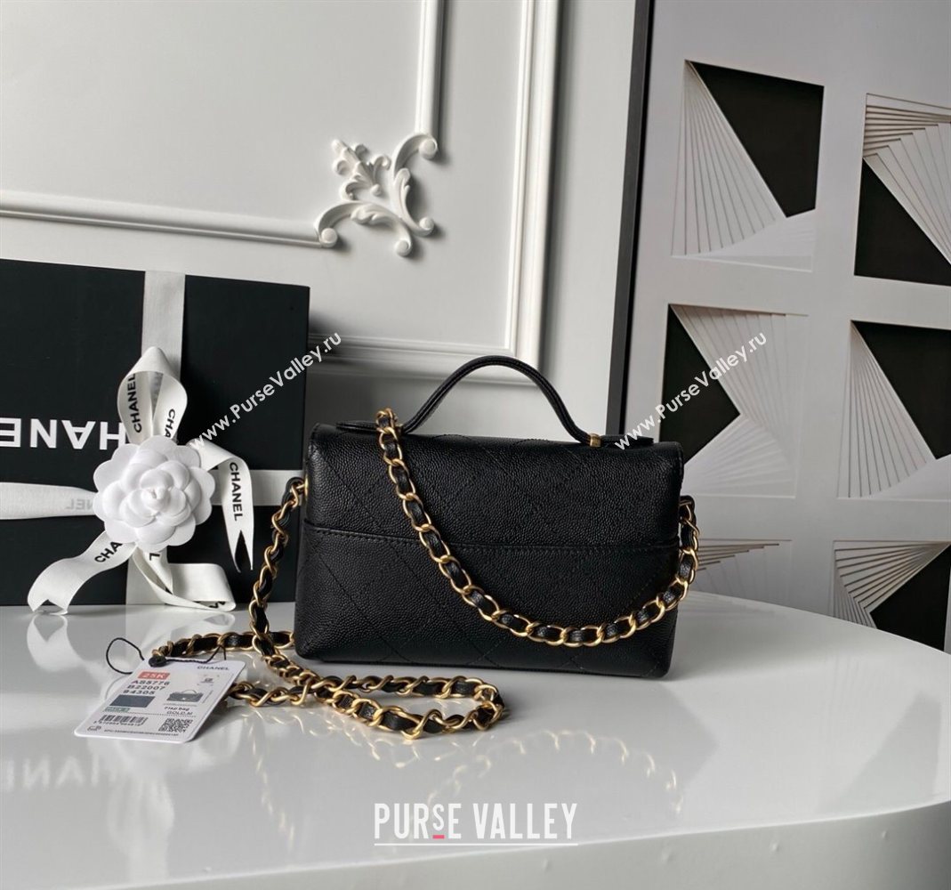 Chanel Calfskin Leather Small Flap Bag with Top Handle AS5776 Black 2025 (yezi-251127004)