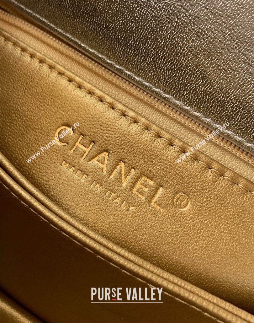 Chanel Calfskin Leather Small Flap Bag with Top Handle and Charm Silver 2025 CH112701 (yezi-251127036)