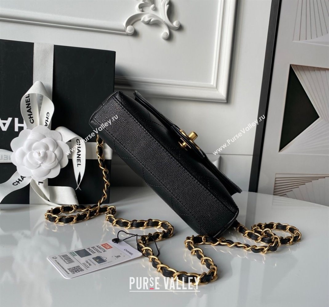 Chanel Calfskin Leather Small Flap Bag with Top Handle AS5776 Black 2025 (yezi-251127004)