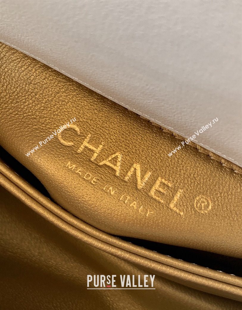 Chanel Calfskin Leather Mini Flap Bag with Top Handle and Charm White 2025 CH112701 (yezi-251127041)