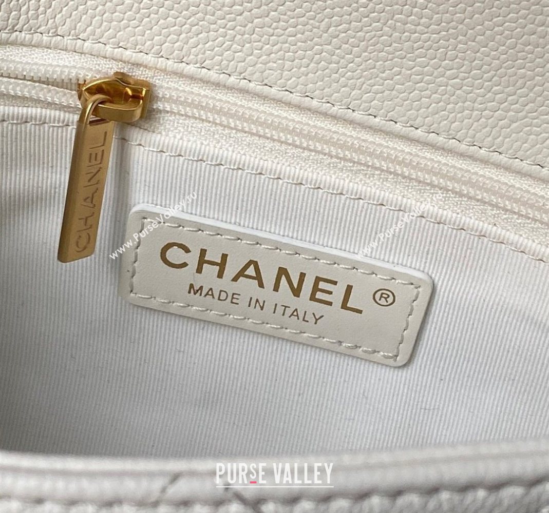 Chanel Calfskin Leather Small Flap Bag with Top Handle AS5776 White 2025 (yezi-251127005)