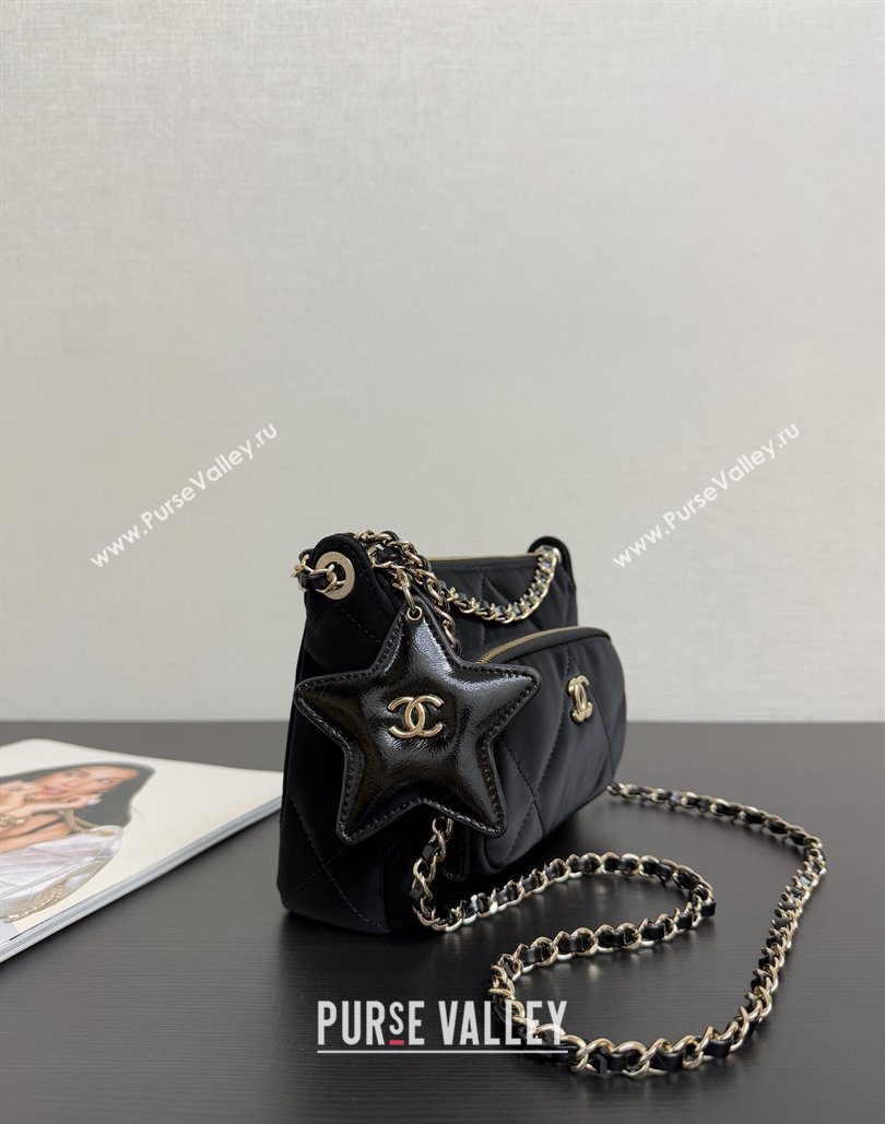 Chanel Velvet-Effect Nylon Clutch with Chain AP4771 Black 2025 (yezi-251127006)