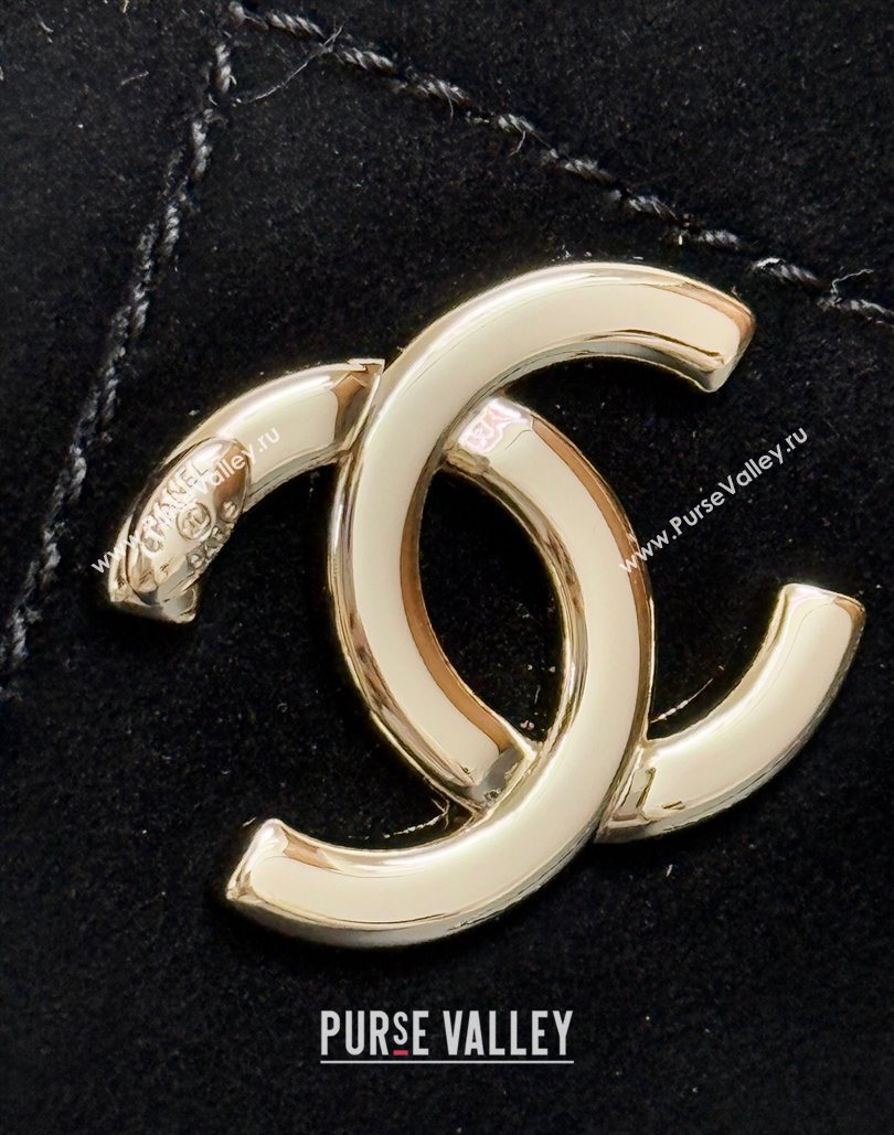 Chanel Velvet-Effect Nylon Clutch with Chain AP4771 Black 2025 (yezi-251127006)