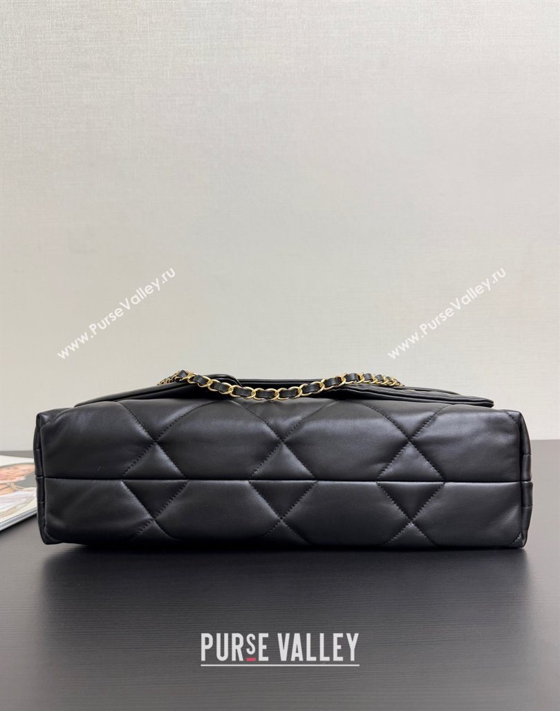 Chanel Shiny Lambskin Maxi Flap bag with Pockets Black 2025 AS5727 (yezi-251127059)