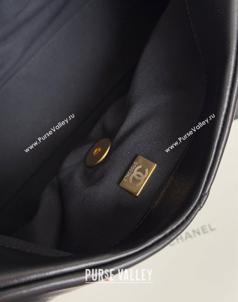 Chanel Shiny Lambskin Maxi Flap bag with Pockets Black 2025 AS5727 (yezi-251127059)