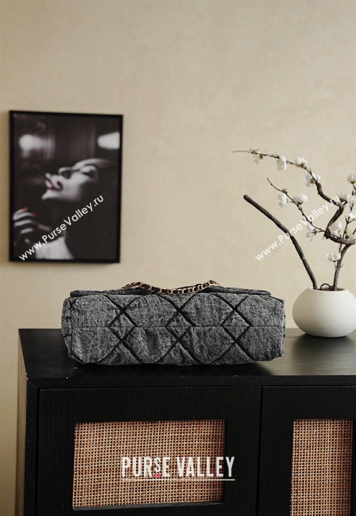 Chanel Washed Denim Maxi Flap bag with Pockets Black 2025 AS5727 (yezi-251127060)