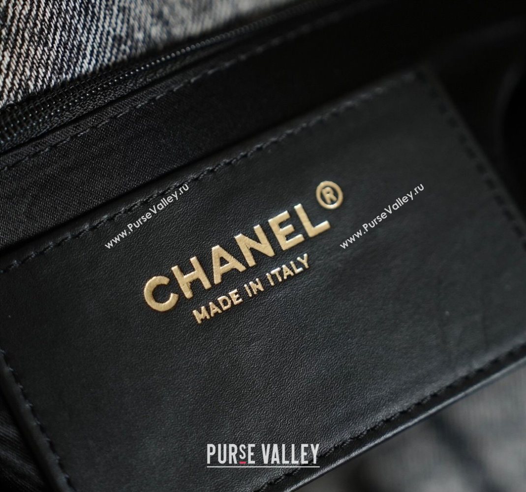 Chanel Washed Denim Maxi Flap bag with Pockets Black 2025 AS5727 (yezi-251127060)