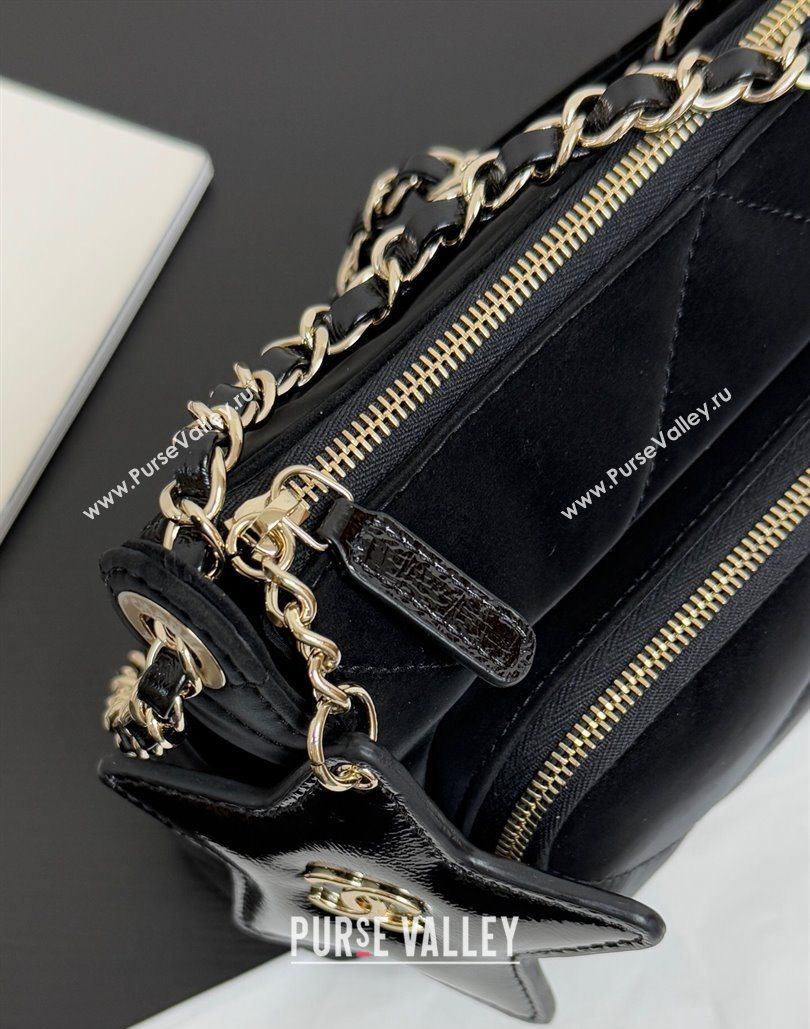 Chanel Velvet-Effect Nylon Clutch with Chain AP4771 Black 2025 (yezi-251127006)