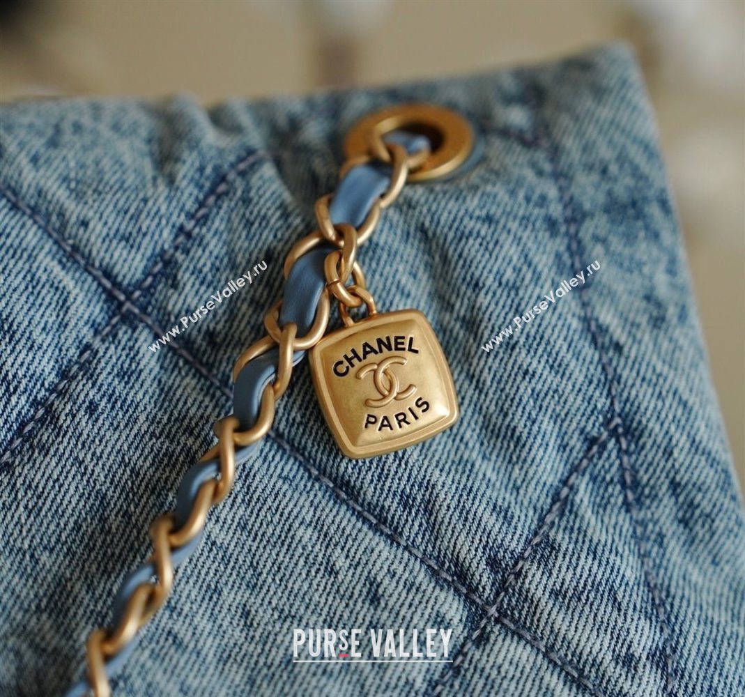 Chanel Washed Denim Maxi Flap bag with Pockets Light Blue 2025 AS5727 (yezi-251127061)