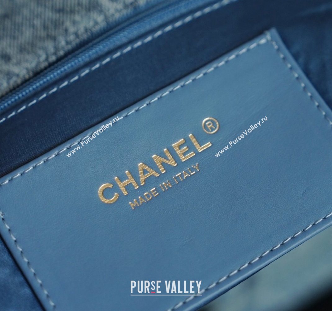 Chanel Washed Denim Maxi Flap bag with Pockets Light Blue 2025 AS5727 (yezi-251127061)