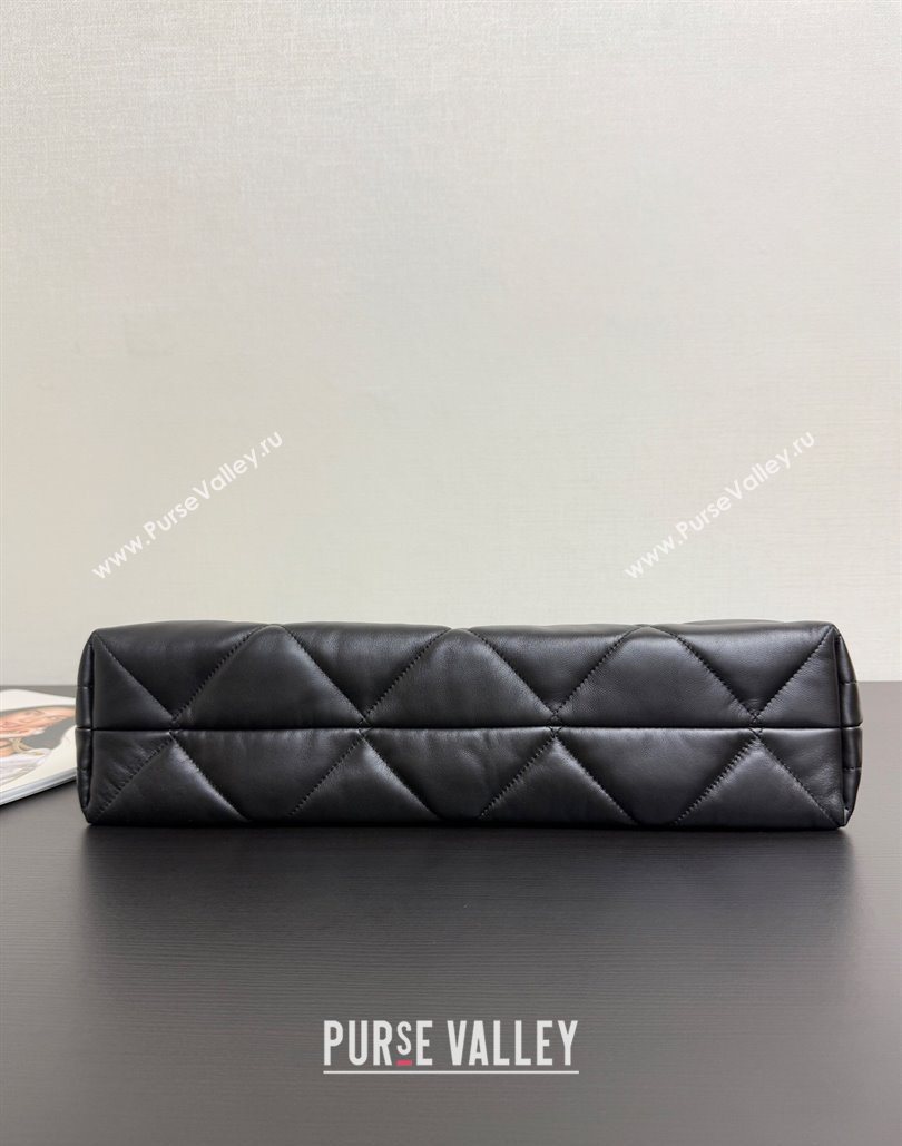 Chanel Shiny Lambskin Shopping Bag with Pockets Black 2025 AS5740 (yezi-251127064)