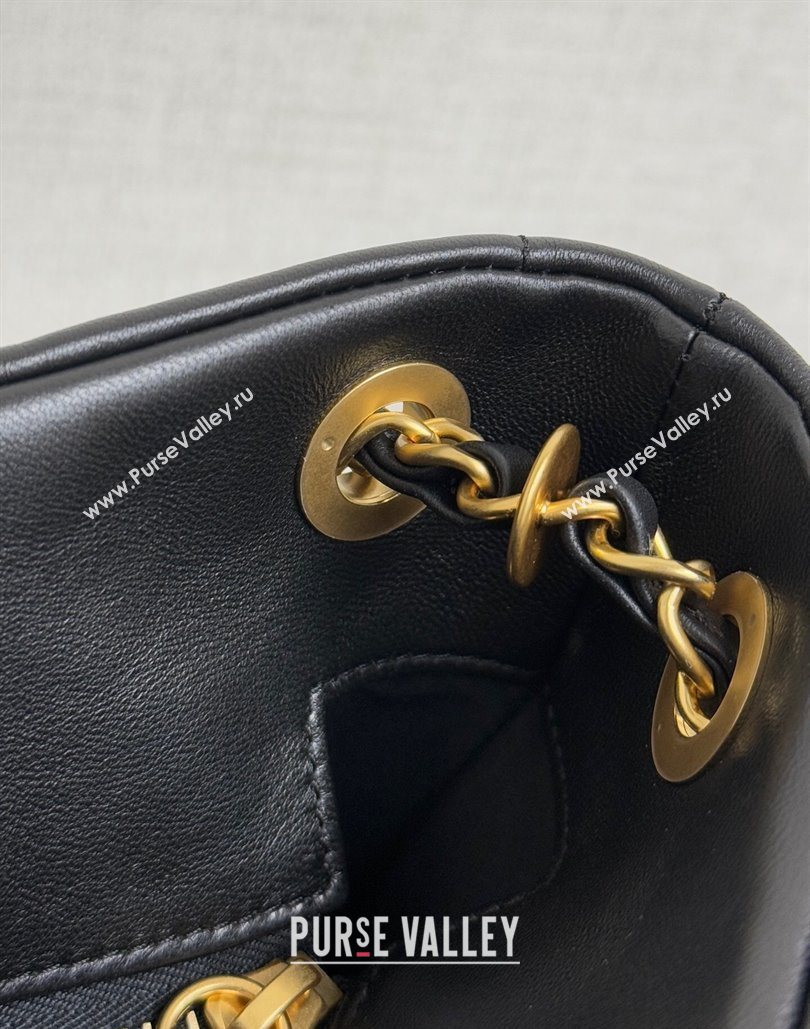 Chanel Shiny Lambskin Shopping Bag with Pockets Black 2025 AS5740 (yezi-251127064)