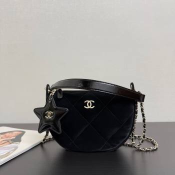 Chanel Velvet-Effect Nylon Clutch with Chain AP4791 Black 2025 (yezi-251127007)