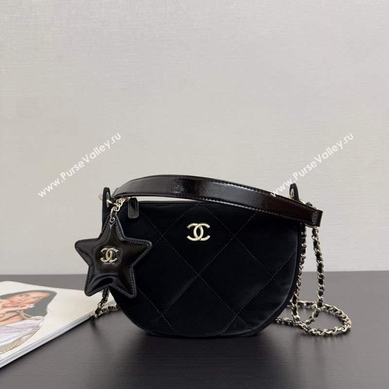 Chanel Velvet-Effect Nylon Clutch with Chain AP4791 Black 2025 (yezi-251127007)