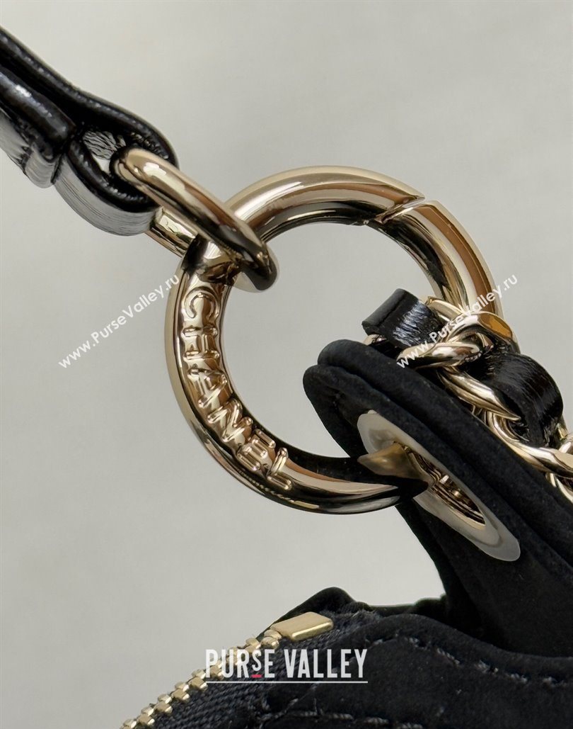 Chanel Velvet-Effect Nylon Clutch with Chain AP4791 Black 2025 (yezi-251127007)