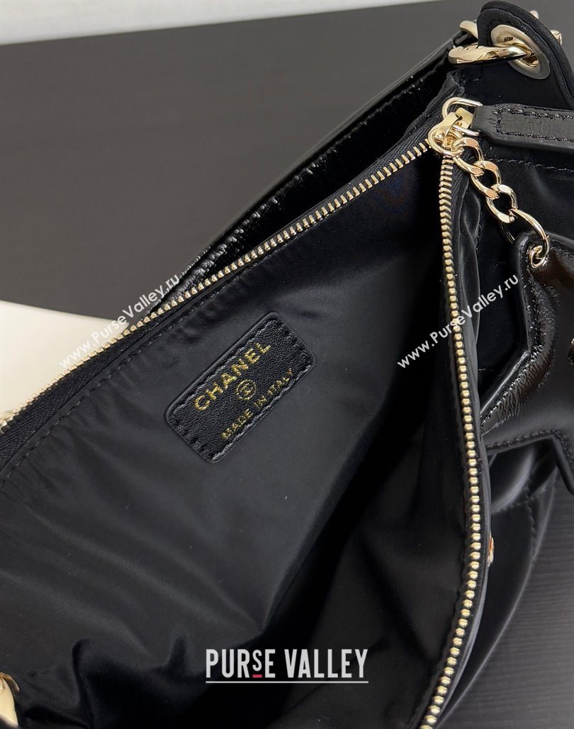 Chanel Velvet-Effect Nylon Clutch with Chain AP4791 Black 2025 (yezi-251127007)