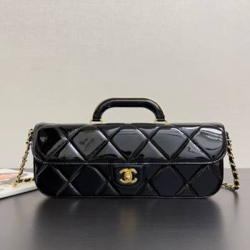 Chanel Mirror Calfskin Large Flap Bag with Top Handle Black 2025 AS5807 (yezi-251127046)