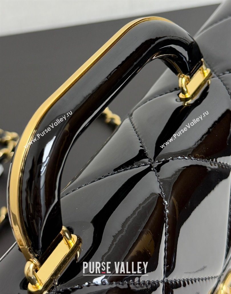 Chanel Mirror Calfskin Large Flap Bag with Top Handle Black 2025 AS5807 (yezi-251127046)