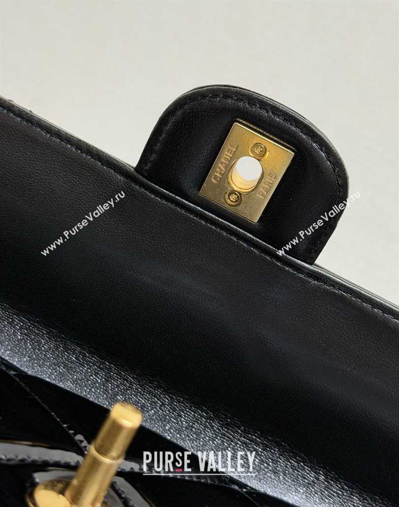 Chanel Mirror Calfskin Large Flap Bag with Top Handle Black 2025 AS5807 (yezi-251127046)