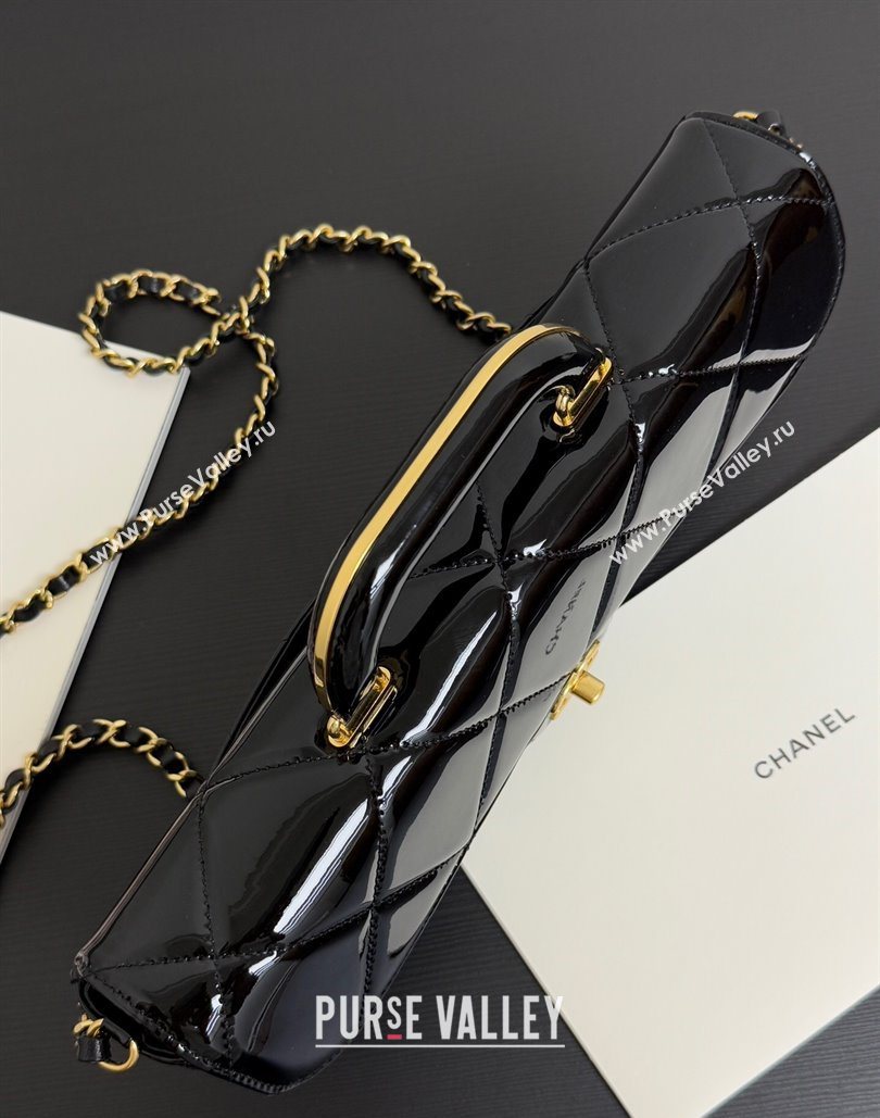 Chanel Mirror Calfskin Large Flap Bag with Top Handle Black 2025 AS5807 (yezi-251127046)