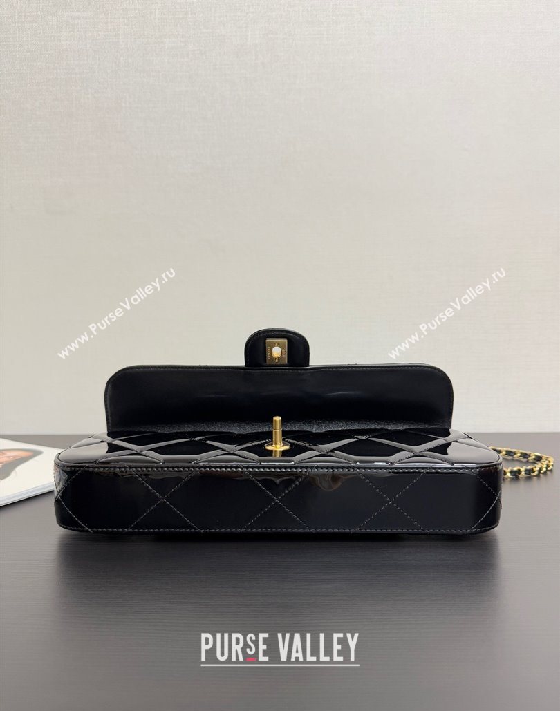 Chanel Mirror Calfskin Large Flap Bag with Top Handle Black 2025 AS5807 (yezi-251127046)